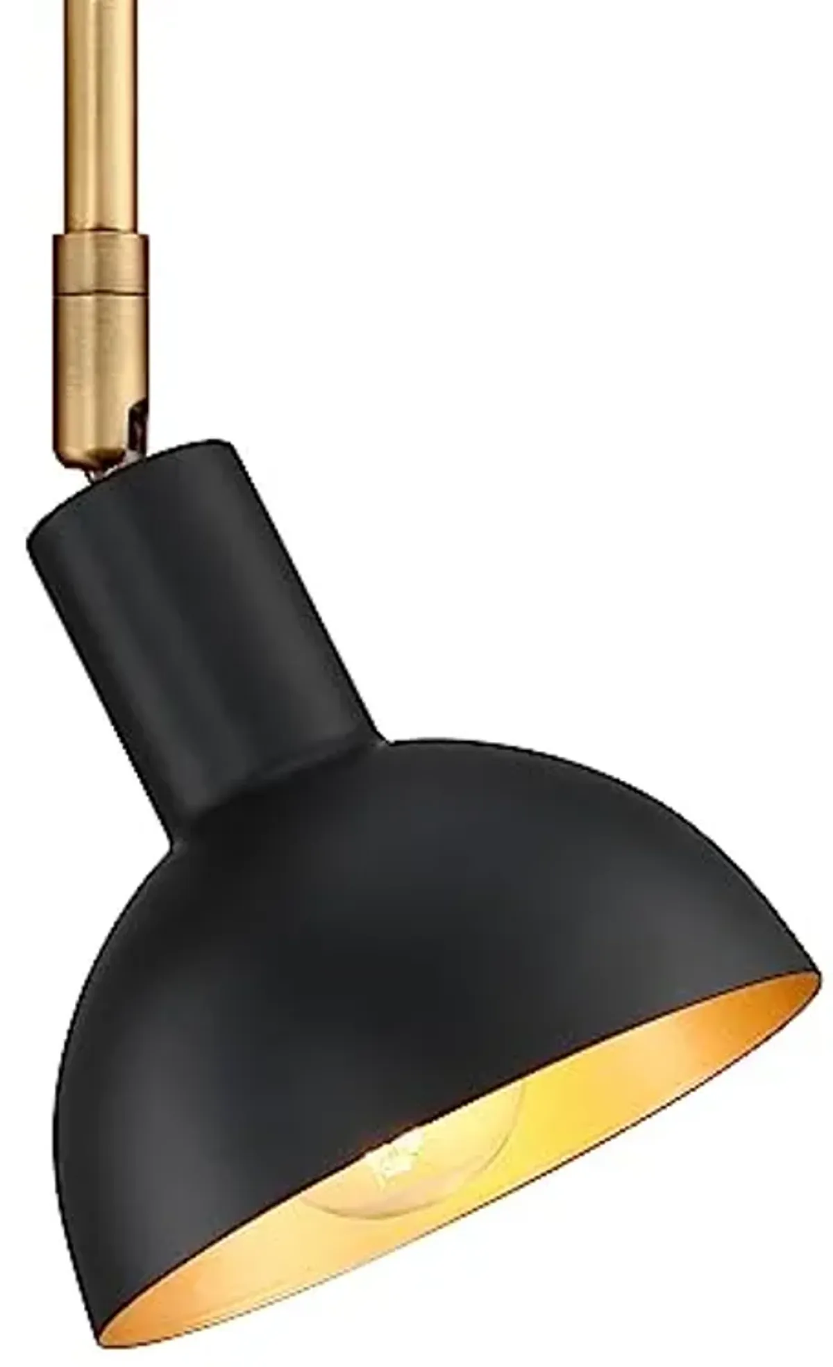 Nathan James Tamlin Wall Light Fixture, Wall Mounted 1-Light Lamp, Plugin Sconce with On/Off Switch for Living Room, Reading Nook or Bedroom, Vintage Brass/Matte Black