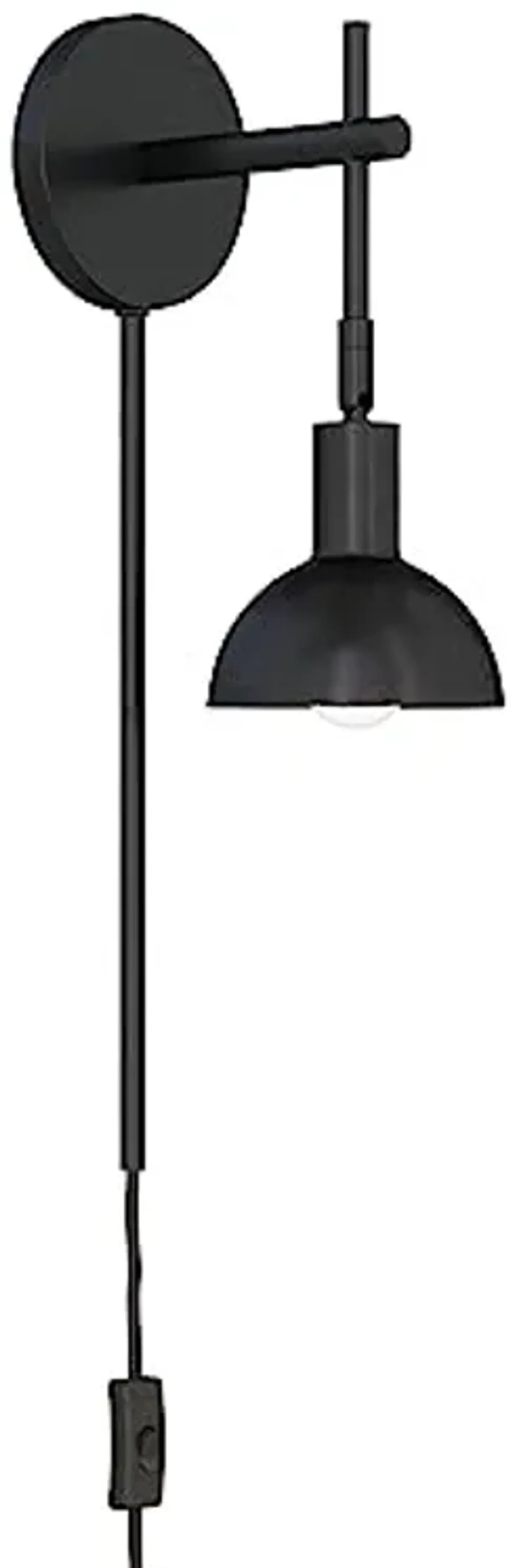 Nathan James Tamlin Wall Light Fixture, Wall Mounted 1-Light Lamp, Plugin Sconce with On/Off Switch for Living Room, Reading Nook or Bedroom, Matte Black