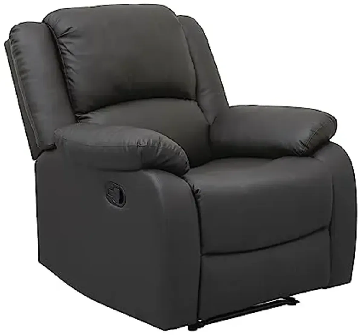 Lexicon Manual Recliner Sofa Chair, Home Theater Seating, Wall Hugger Manual Reclining Nursery Chair for Bedroom/Living Room/Office/Apartment, Dark Brown Faux Leather