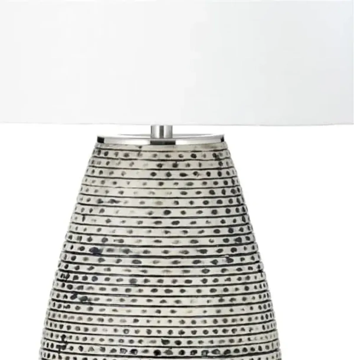 Bassett Mirror Company Rix Table Lamp in Ceramic with Chrome Accents