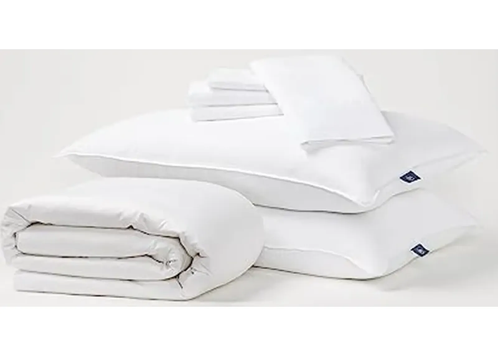 Serta Classic Bedding Bundle - Contains a Twin Size Mattress Protector and Sheet Set Along with One Standard Pillow - CertiPUR-US Certified White