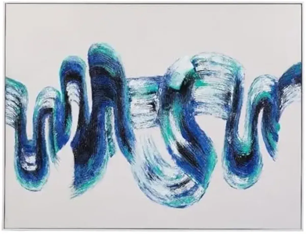 Bassett Mirror Company in Motion Framed Canvas - White Frame