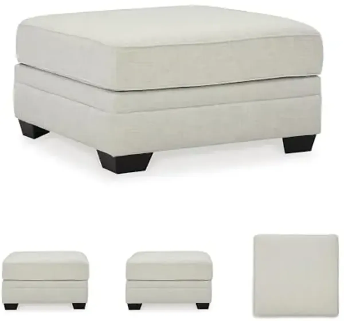 Signature Design by Ashley Huntsworth Traditional Oversized Square Accent Ottoman, Gray & Black