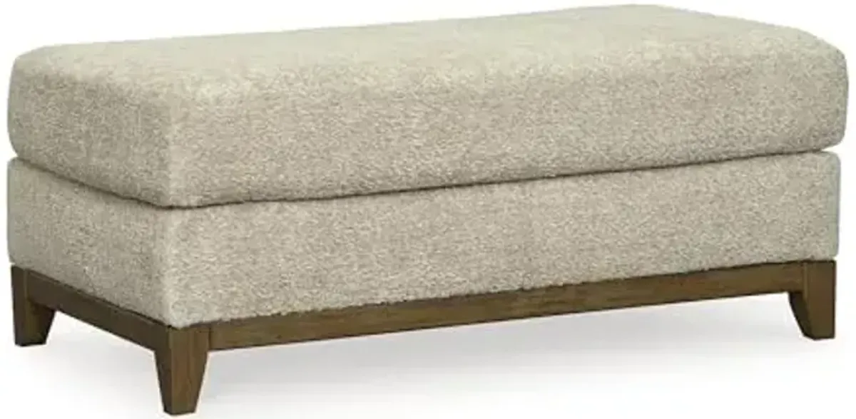 Signature Design by Ashley Parklynn Traditional Firmly Cushioned Rectangular Ottoman, Beige & Brown