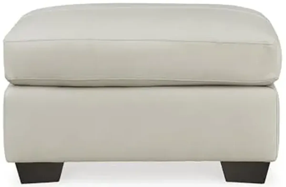 Signature Design by Ashley Belziani Contemporary Firmly Cushioned Leather Rectangular Ottoman, Dark Brown