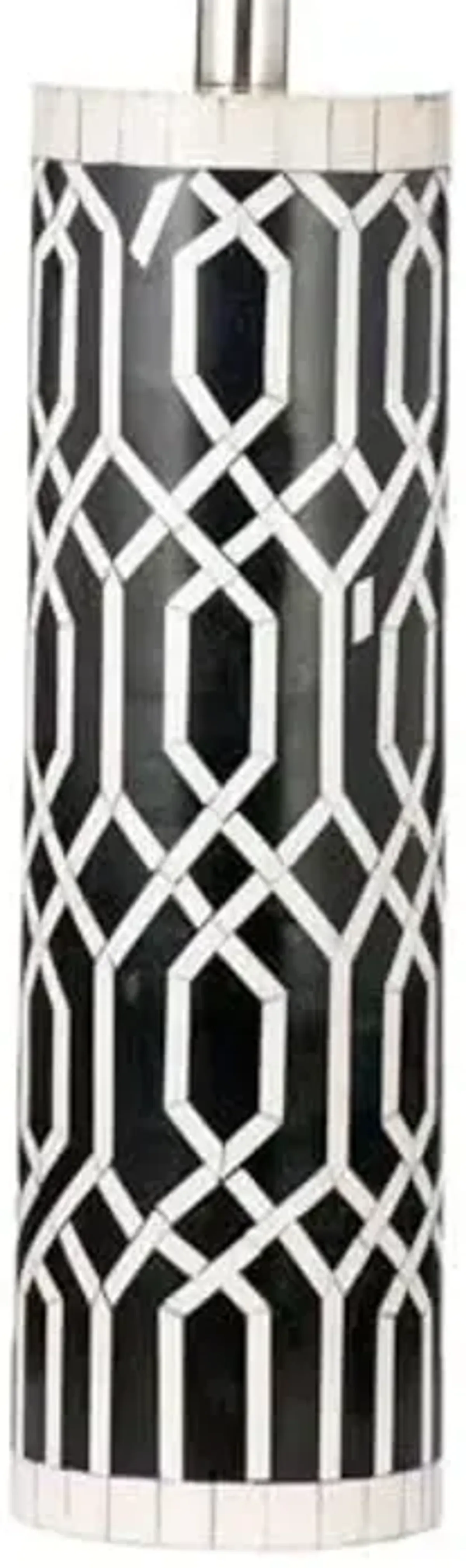 Bassett Mirror Company Baaker Table Lamp in Black and White Resin and Bone