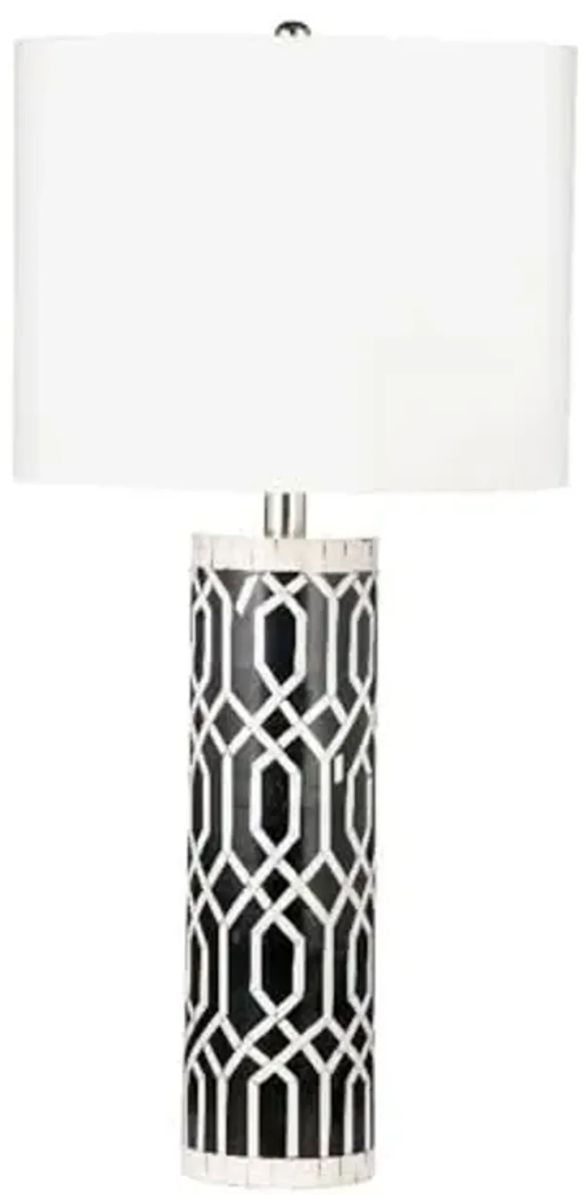Bassett Mirror Company Baaker Table Lamp in Black and White Resin and Bone