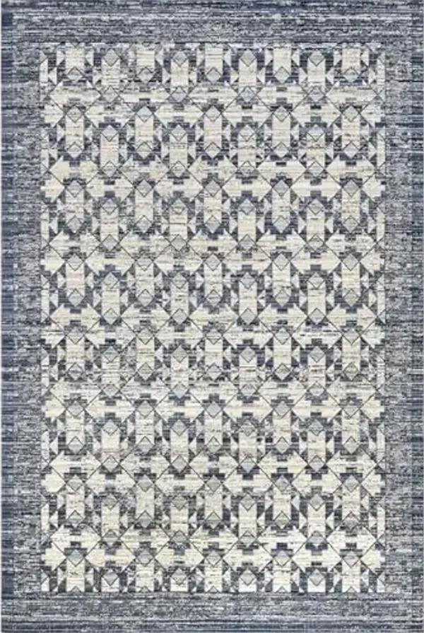 nuLOOM Chaya Geometric Machine Washable Indoor/Outdoor Area Rug, 8'10" x 11'10", Blue