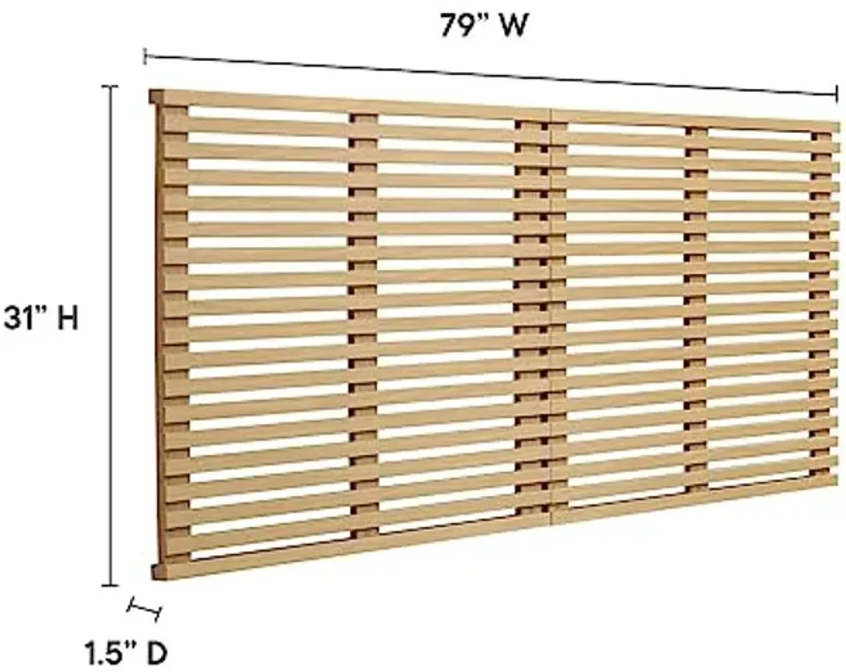 Modway Render Mid-Century Modern Wall-Mount Headboard in Oak, King (U.S. Standard)