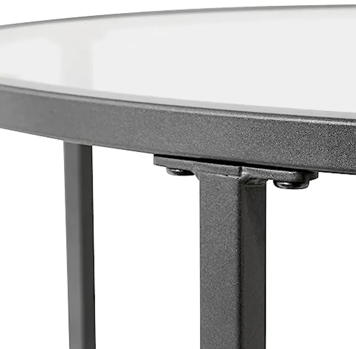 SD STUDIO DESIGNS Camber Elite Metal and Glass Round Coffee Table, 28 Inches