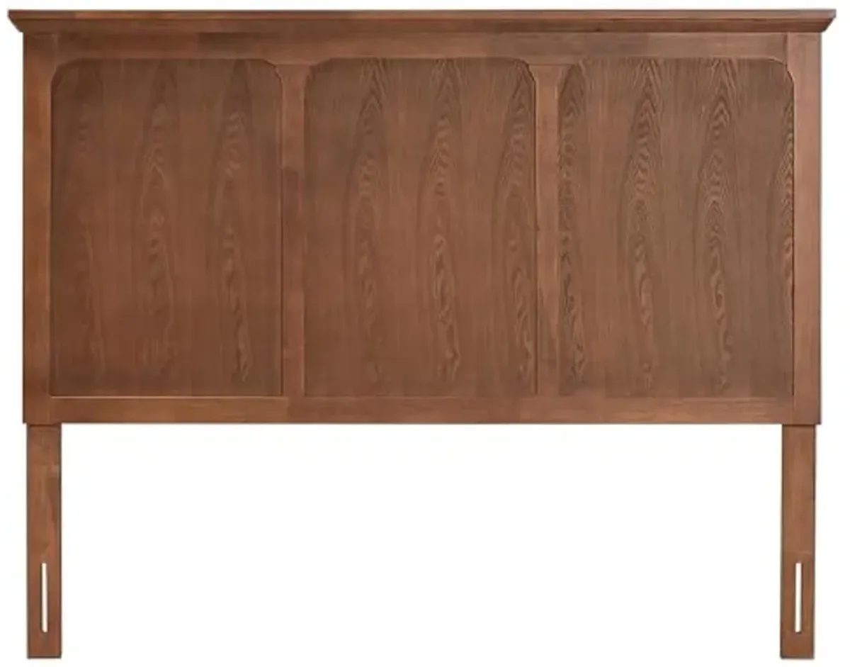 Baxton Studio Alarice Classic and Traditional Ash Walnut Finished Wood Queen Size Headboard