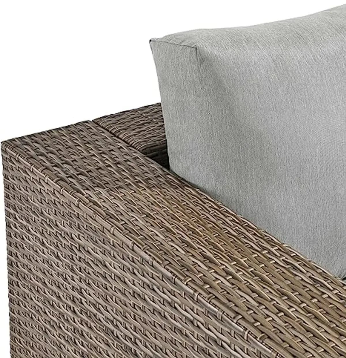 Modway Convene Wicker Rattan Outdoor Patio Lounge Accent Armchair in Cappuccino Gray