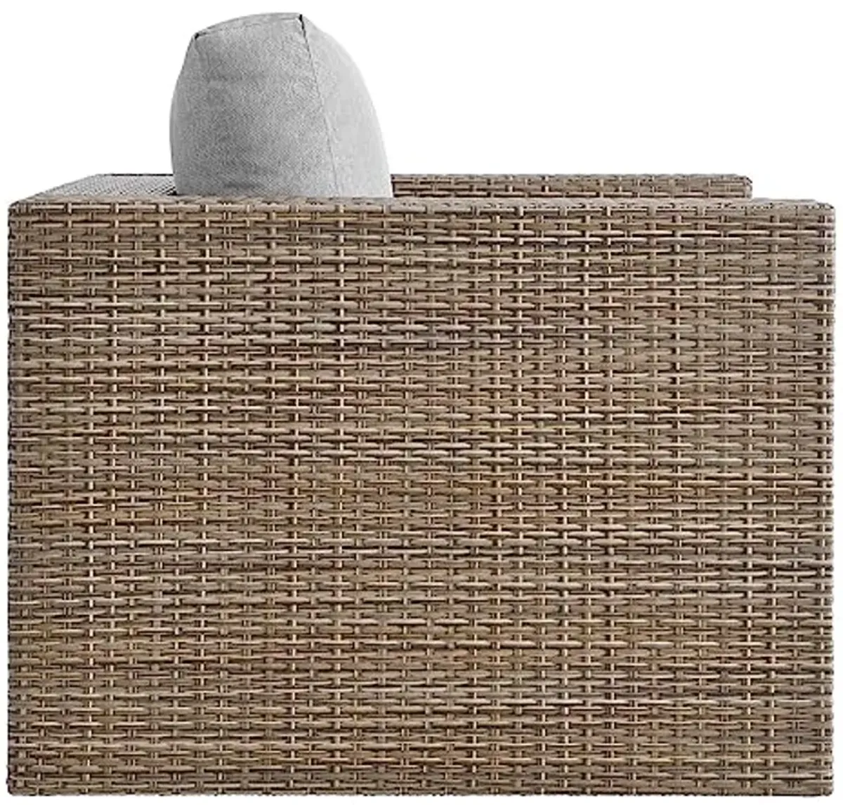 Modway Convene Wicker Rattan Outdoor Patio Lounge Accent Armchair in Cappuccino Gray