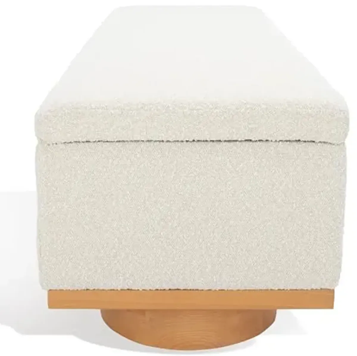 SAFAVIEH Couture Collection Vianna Cream/Natural Boucle Rectangle Storage Bench
