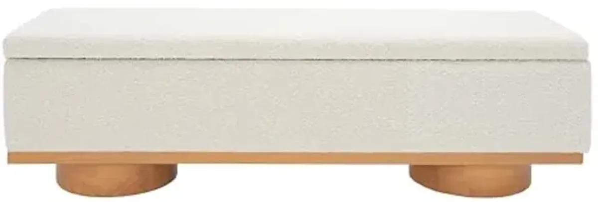 SAFAVIEH Couture Collection Vianna Cream/Natural Boucle Rectangle Storage Bench