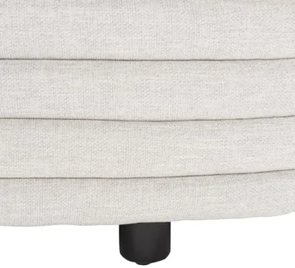 SAFAVIEH Couture Collection Jaymie Contemporary Taupe Linen/Black Oval Storage Bench