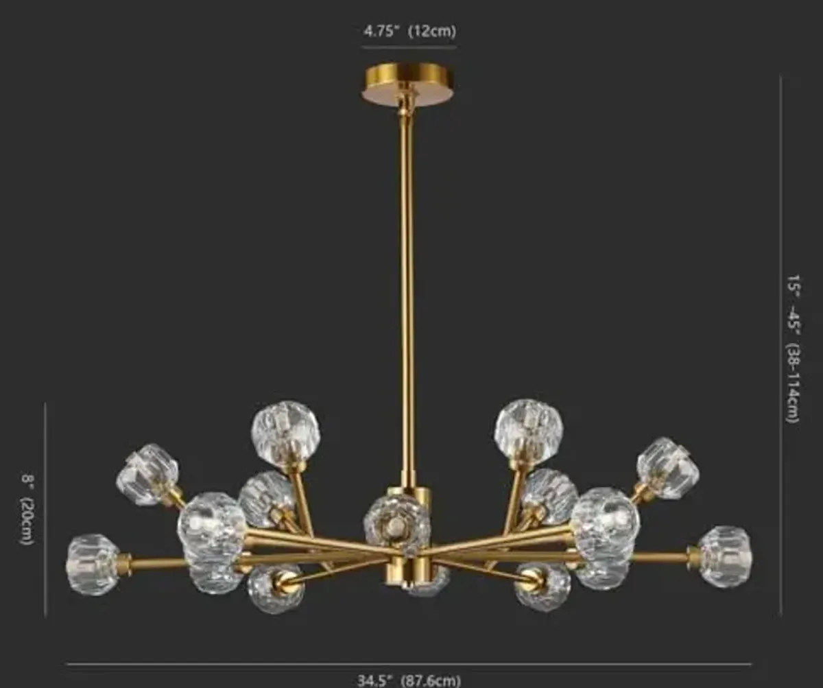 SAFAVIEH Couture Collection Breyer Sputnik Gold Crystal Adjustable Chandelier