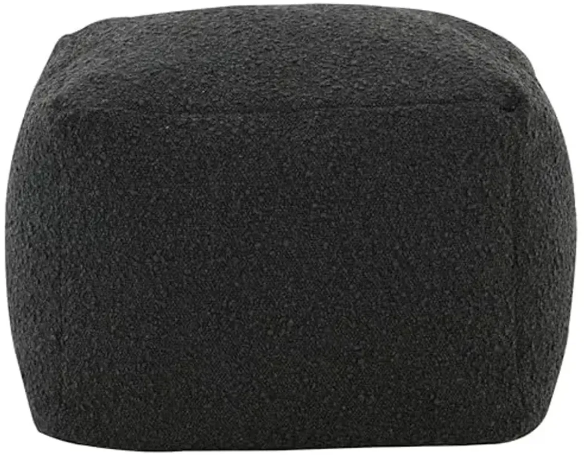SAFAVIEH Couture Collection Samuels Black Boucle Ottoman Square Pouf (Fully Assembled)