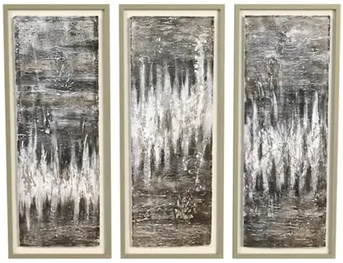 Bassett Mirror Company Estatic Framed Canvas - Set of 3 - Gray