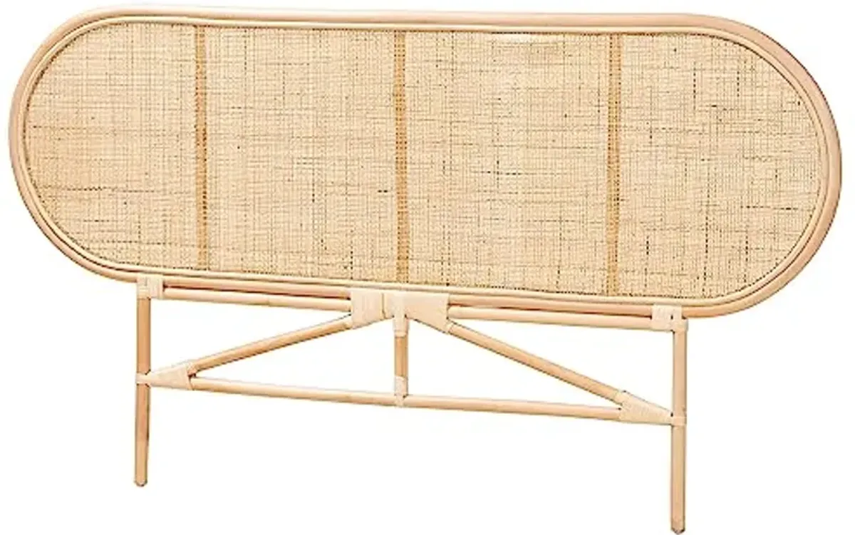 Baxton Studio Reegan Natural Rattan Headboard, Queen