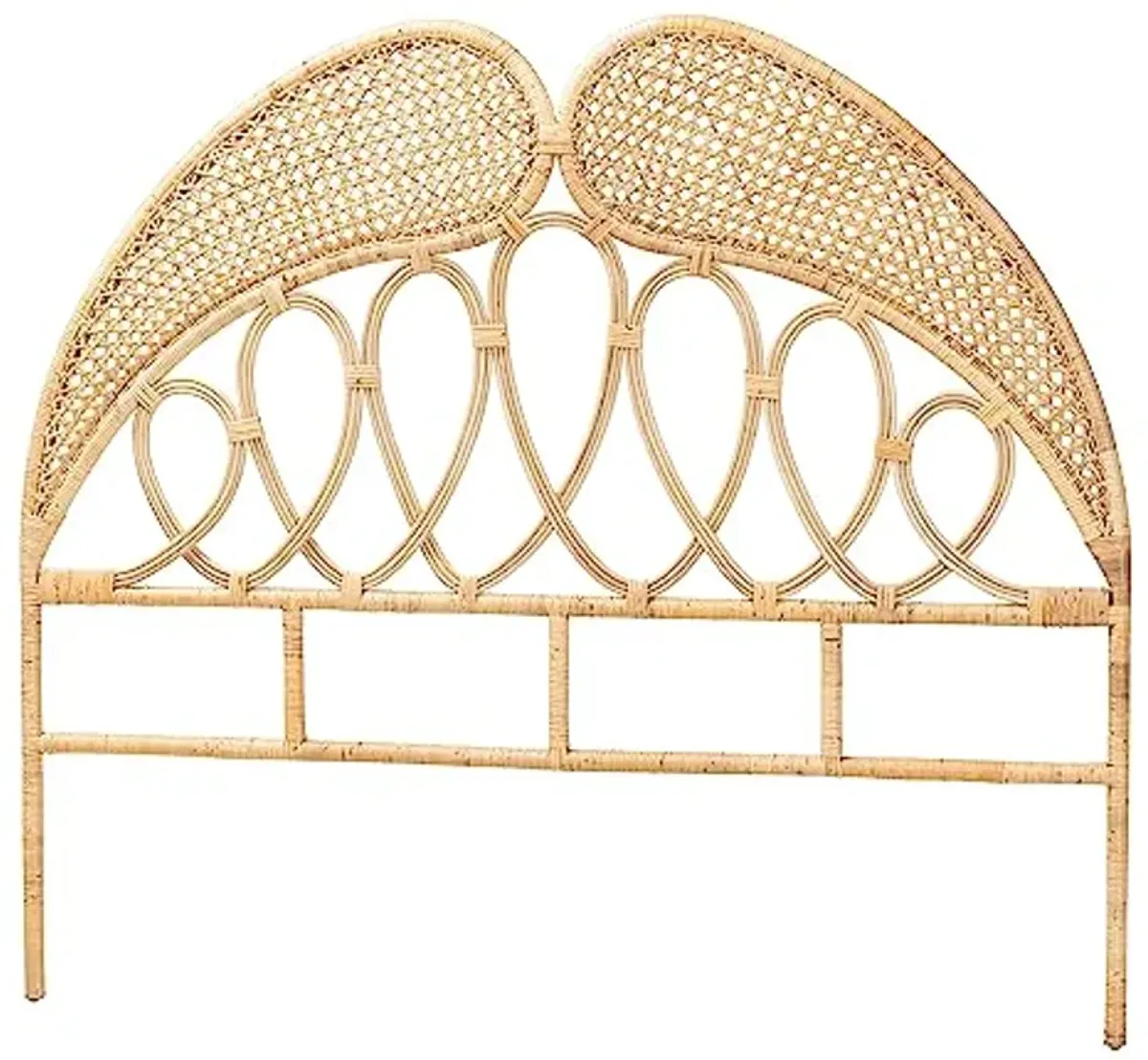 Baxton Studio Onika Natural Rattan Standalone Headboard, Queen