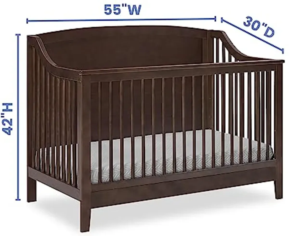 Delta Children Campbell 6-in-1 Convertible Crib - Greenguard Gold Certified, Walnut Espresso