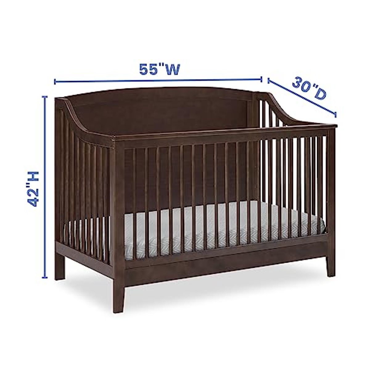 Delta Children Campbell 6-in-1 Convertible Crib - Greenguard Gold Certified, Walnut Espresso