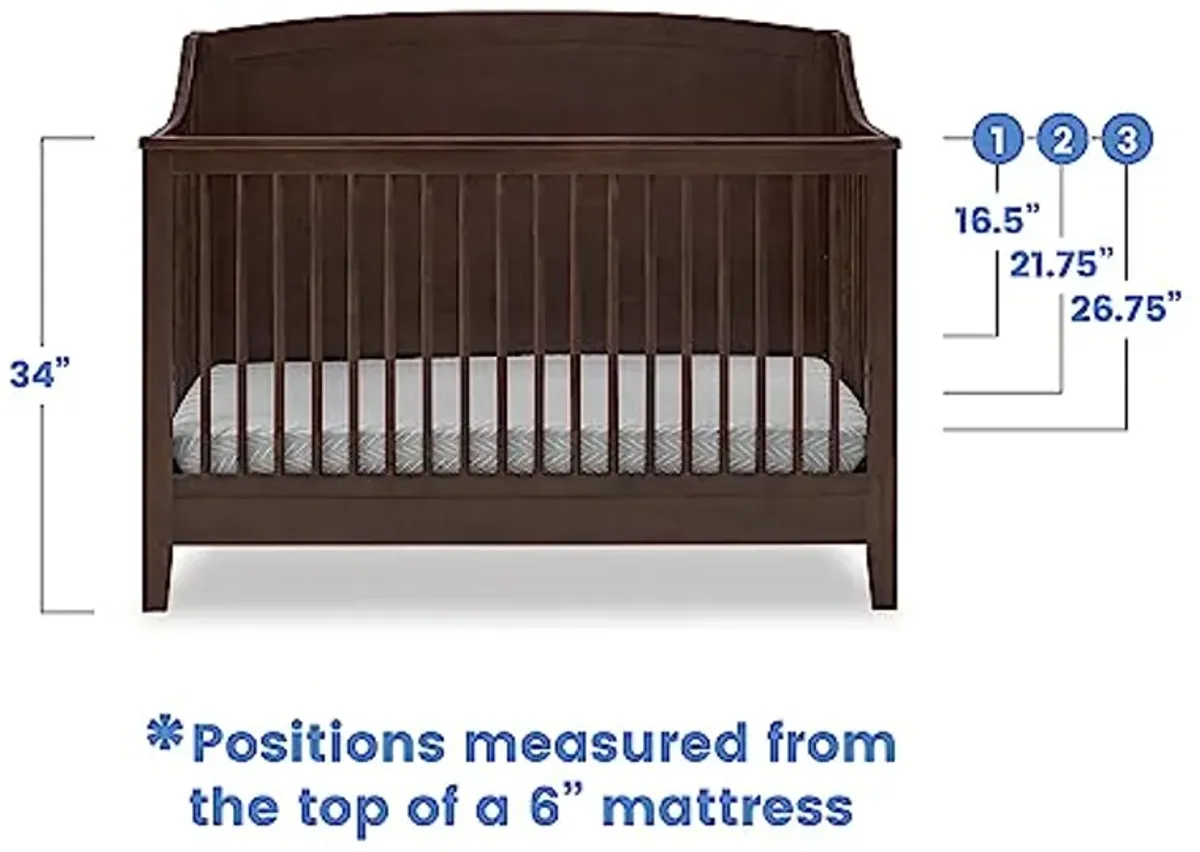 Delta Children Campbell 6-in-1 Convertible Crib - Greenguard Gold Certified, Walnut Espresso