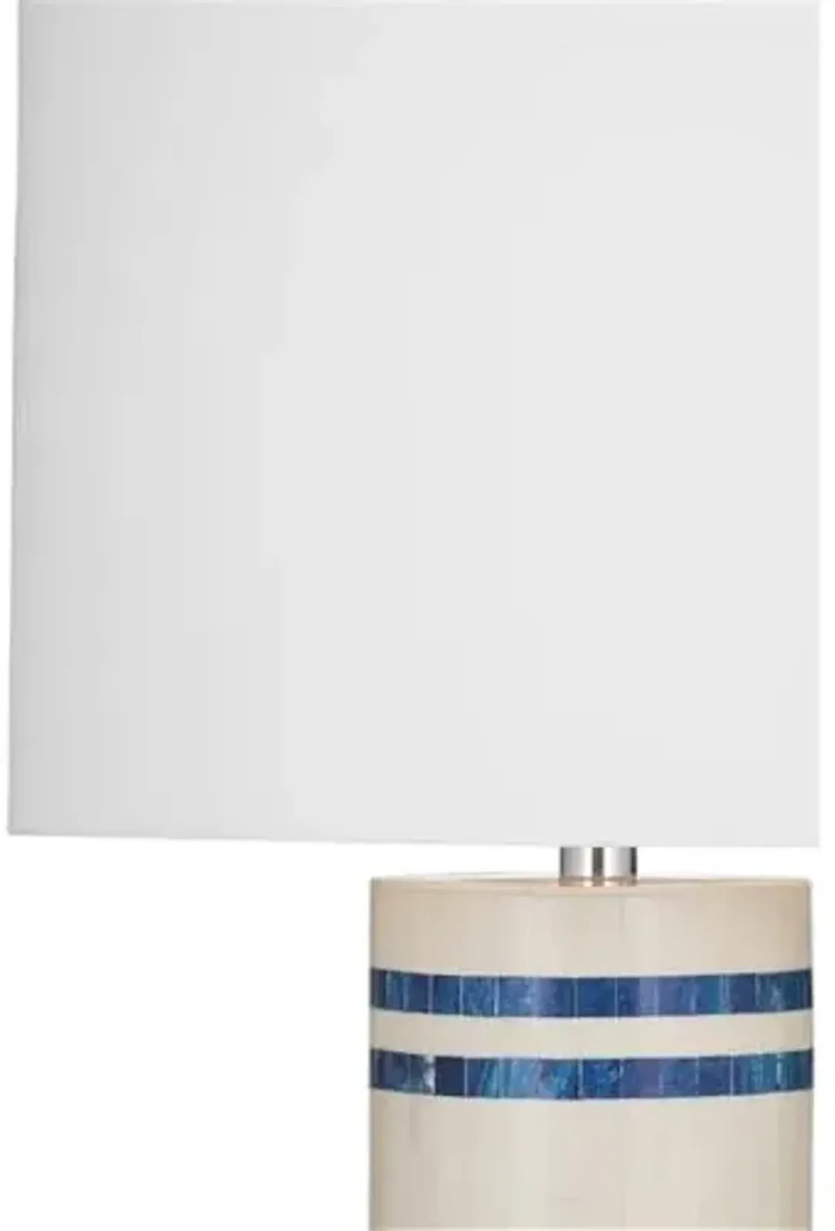 Bassett Mirror Company Lacey Table Lamp in Blue and White Resin and Bone