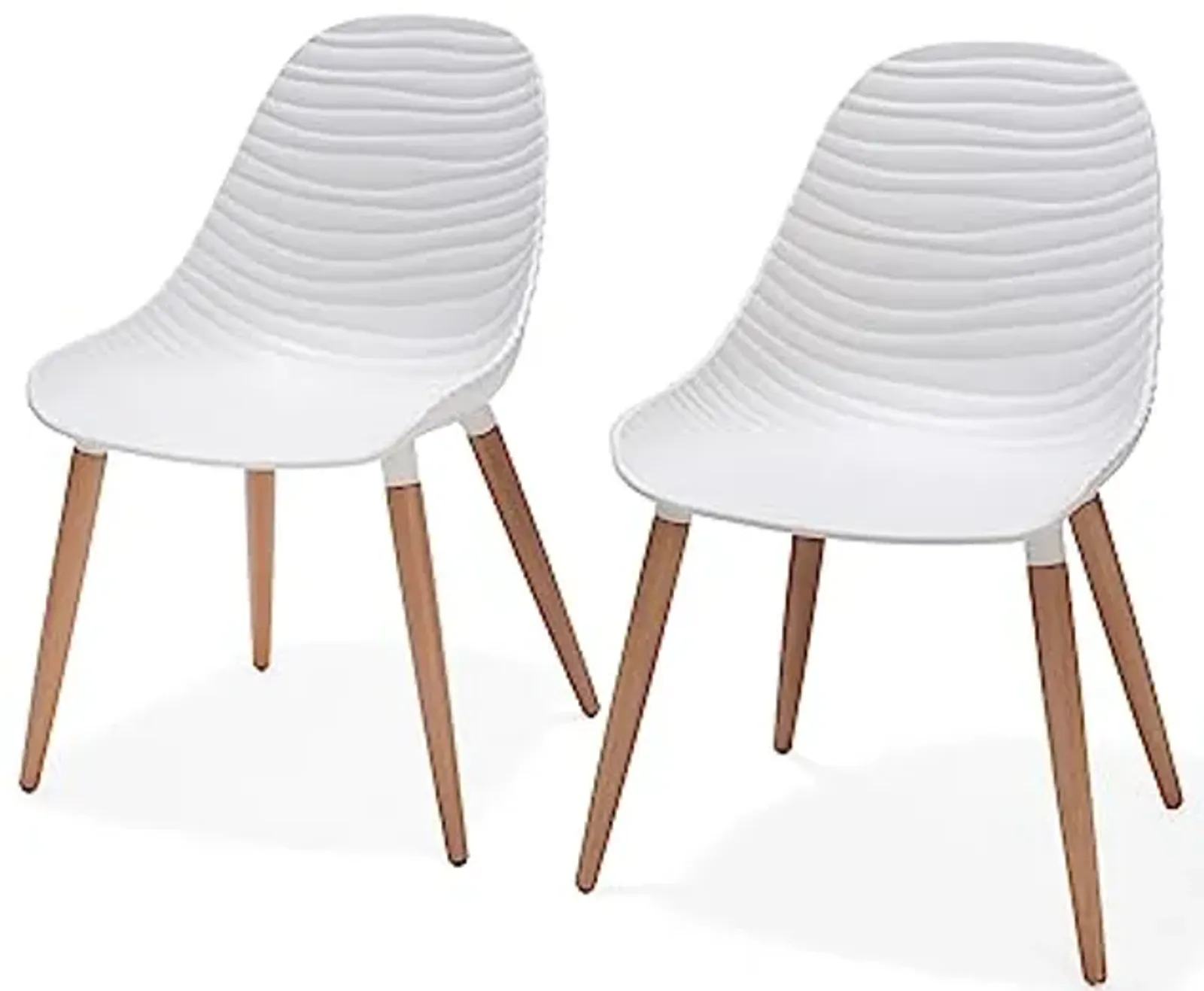 Amazonia | Ideal for Patio and Outdoors Seia 2-Piece Dining Chairs | Teak Finish, White