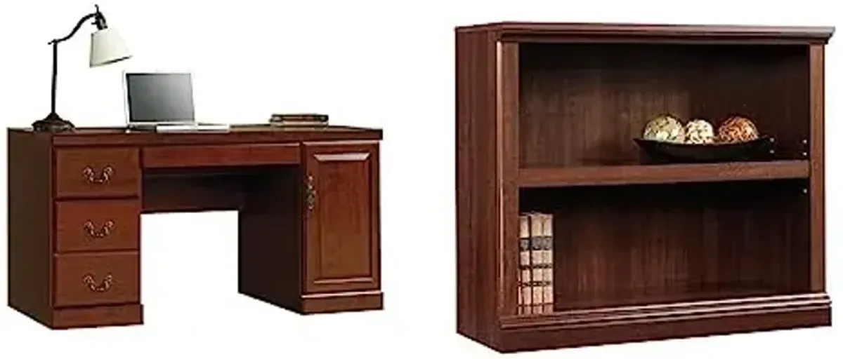 Sauder Heritage Hill Computer Credenza Miscellaneous Storage 2-Shelf Bookcase Bundle