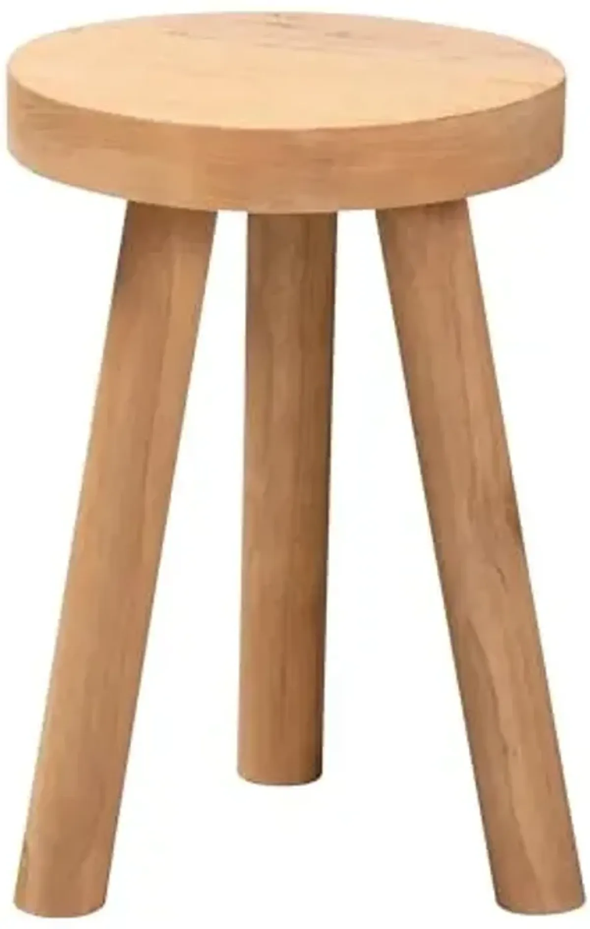 Baxton Studio Terah Teak Wood Footstool Ottoman, Natural Brown