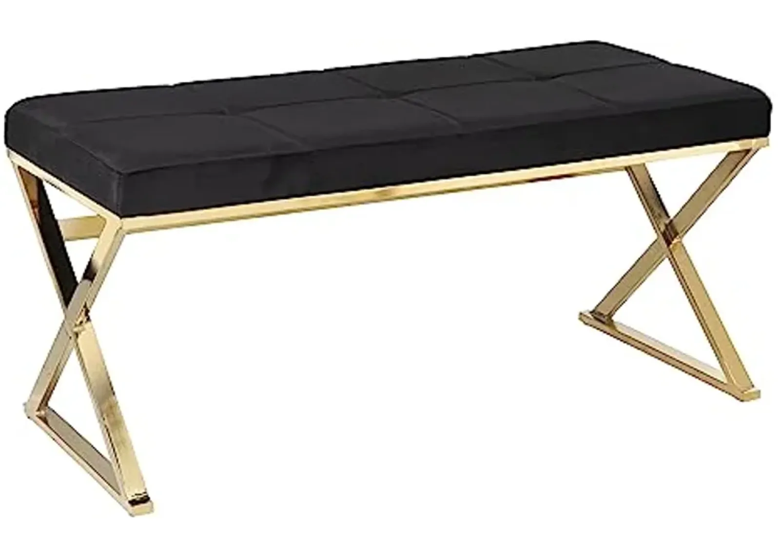 SEI Furniture Tormayne Velvet Entryway Bench, Black