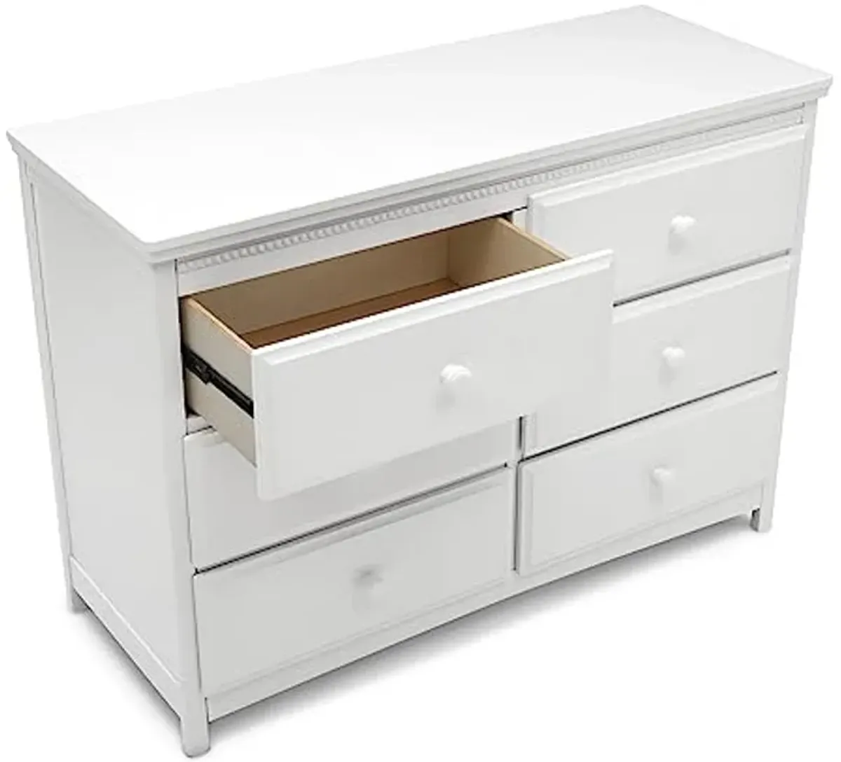 Delta Children Emerson 6 Drawer Dresser with Interlocking Drawers - Greenguard Gold Certified, Bianca White