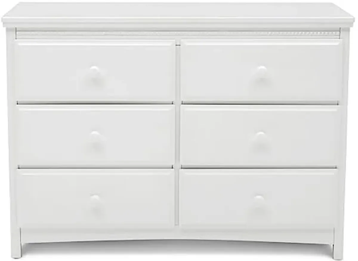 Delta Children Emerson 6 Drawer Dresser with Interlocking Drawers - Greenguard Gold Certified, Bianca White