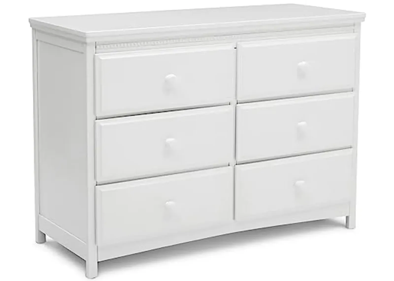 Delta Children Emerson 6 Drawer Dresser with Interlocking Drawers - Greenguard Gold Certified, Bianca White