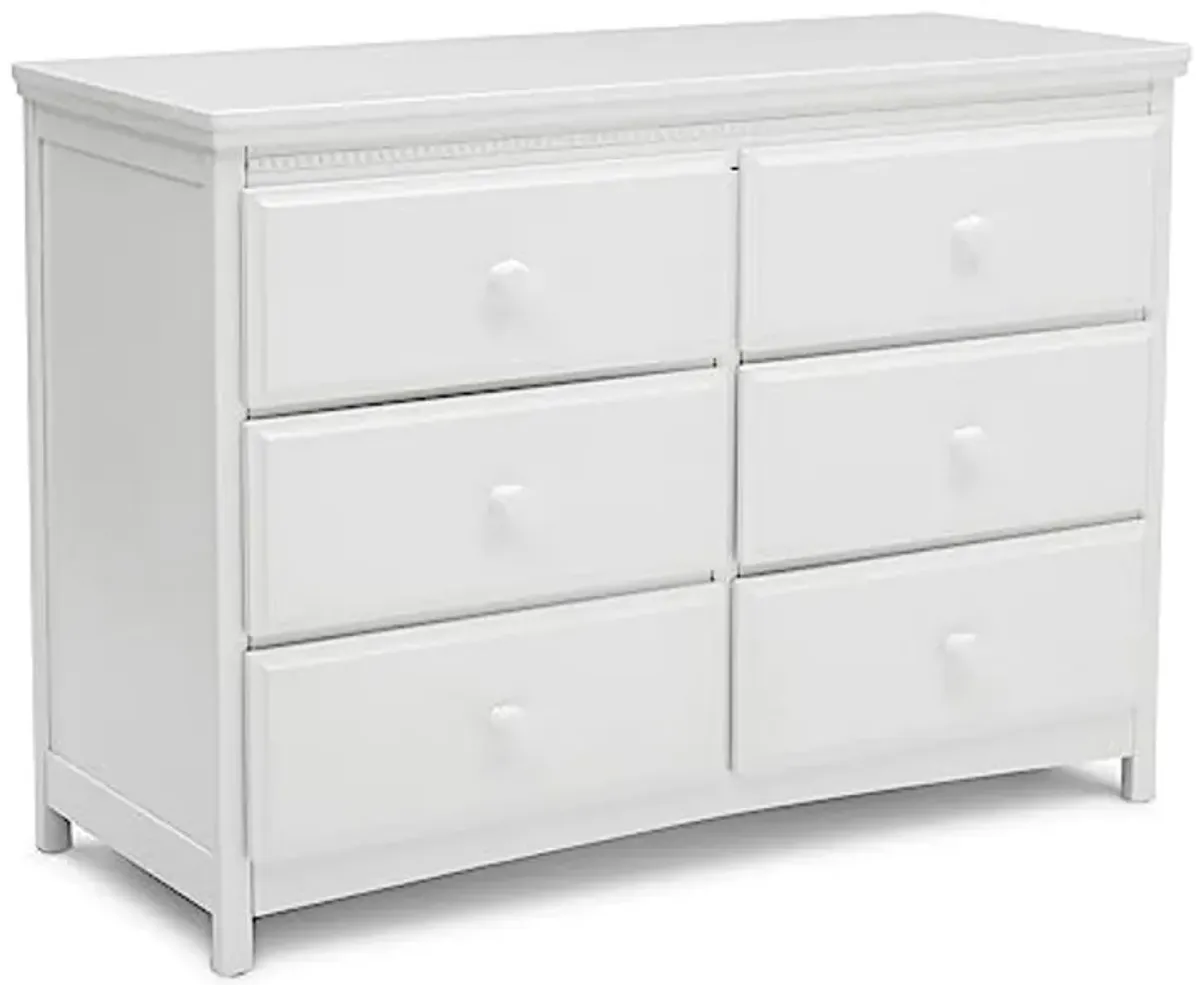 Delta Children Emerson 6 Drawer Dresser with Interlocking Drawers - Greenguard Gold Certified, Bianca White