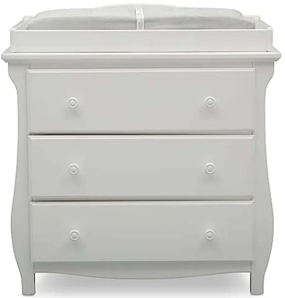 Delta Children Lancaster 3 Drawer Dresser with Changing Top and Interlocking Drawers - Greenguard Gold Certified, Bianca White