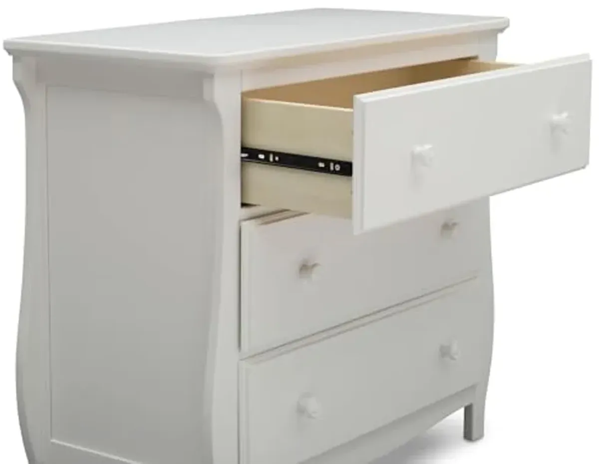 Delta Children Lancaster 3 Drawer Dresser with Changing Top and Interlocking Drawers - Greenguard Gold Certified, Bianca White