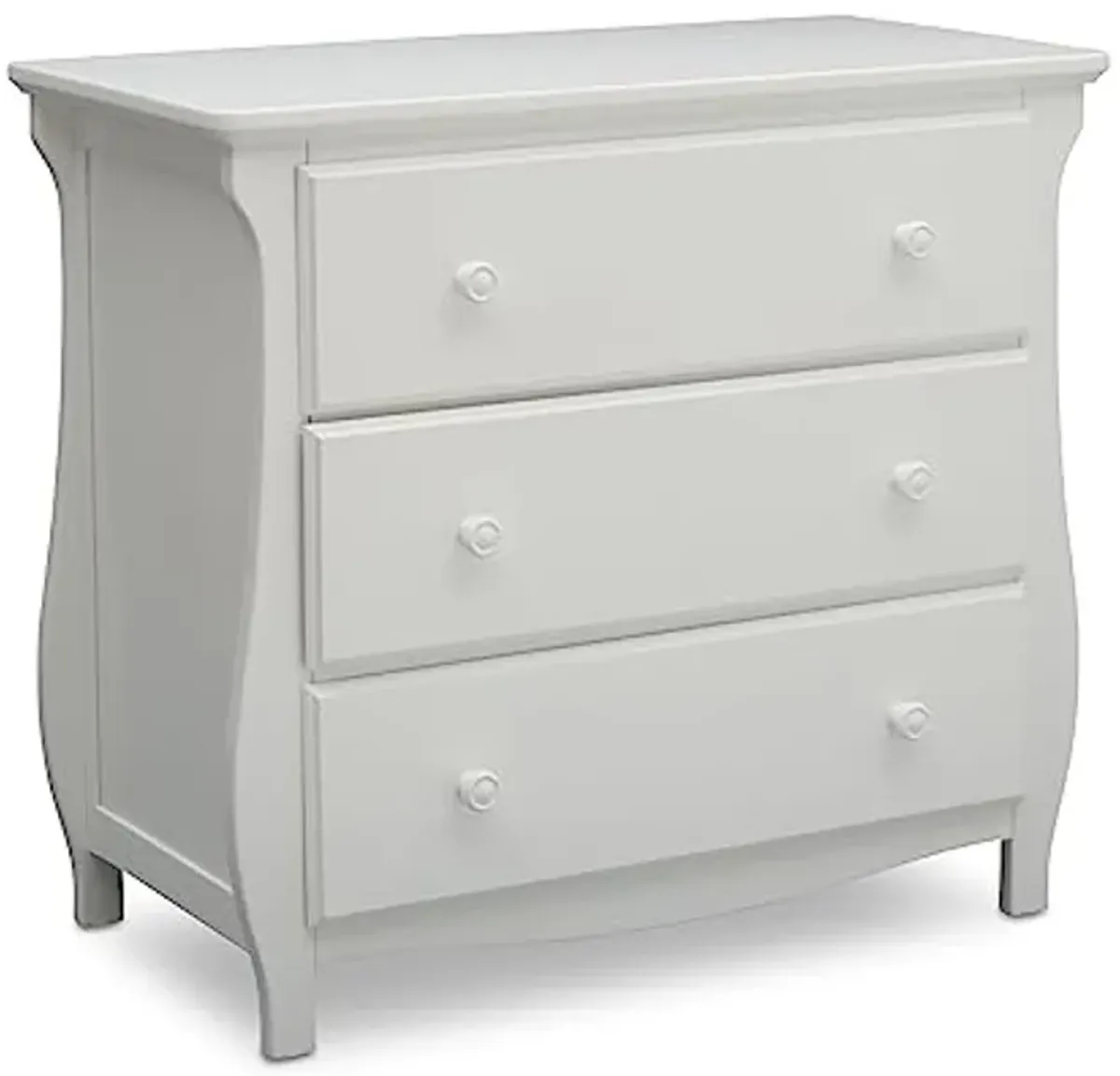 Delta Children Lancaster 3 Drawer Dresser with Changing Top and Interlocking Drawers - Greenguard Gold Certified, Bianca White