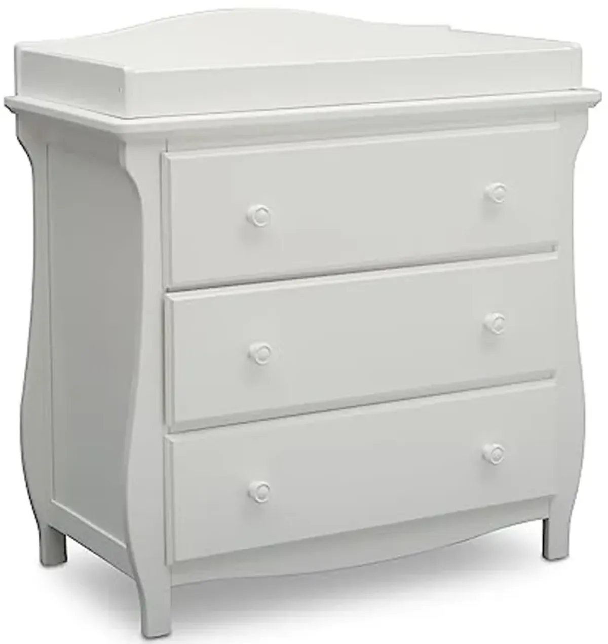 Delta Children Lancaster 3 Drawer Dresser with Changing Top and Interlocking Drawers - Greenguard Gold Certified, Bianca White