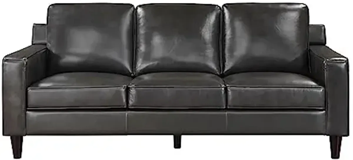Lexicon Yesenia Leather Match Living Room Sofa, Gray