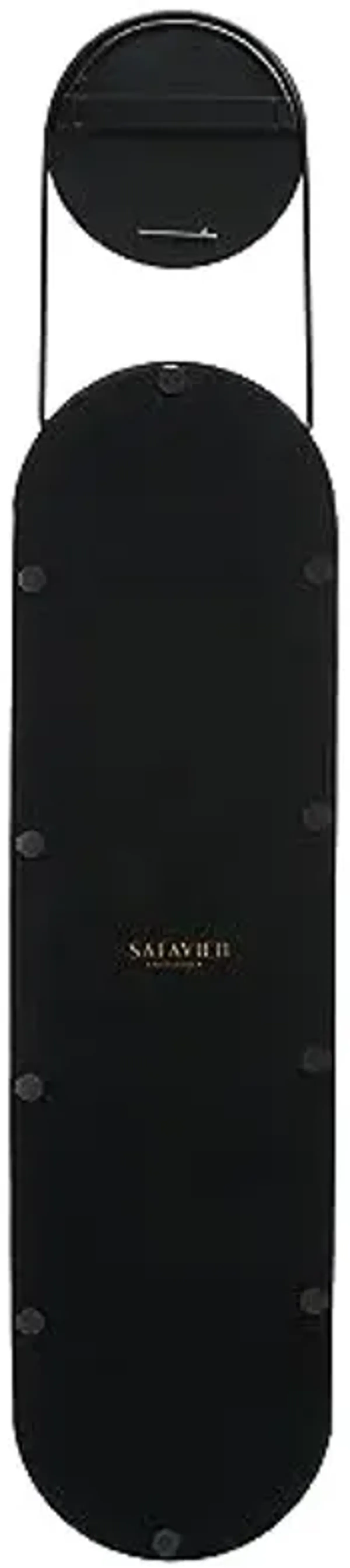 SAFAVIEH Home Collection Aistina Mid-Century Modern Matte Black 13 x 61-inch Oval Decorative Accent Wall Mirror for Bedroom Living Room Entryway