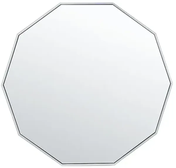 SAFAVIEH Home Collection Kyna Silver 36-inch Decagon Decorative Accent Wall Mirror for Bedroom Living Room Bathroom Entryway