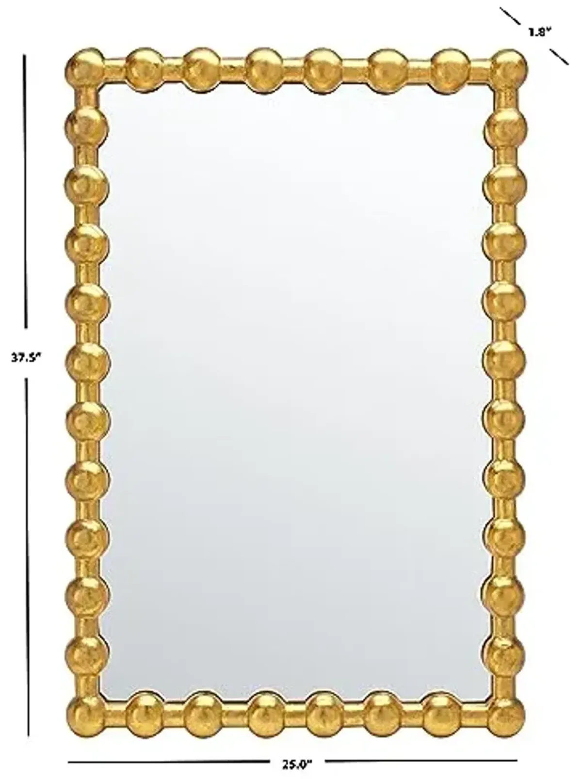 SAFAVIEH Home Collection Rynne Gold 25 x 38-inch Rectangle Decorative Accent Wall Mirror for Bedroom Living Room Bathroom Entryway