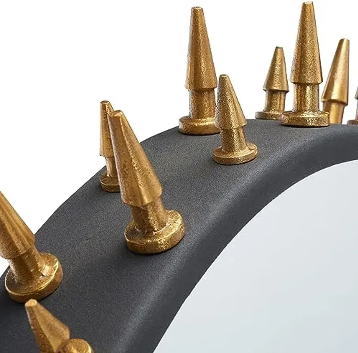 SAFAVIEH Home Collection Ceinth Black 32-inch Round Spike Decorative Accent Wall Mirror for Bedroom Living Room Bathroom Entryway