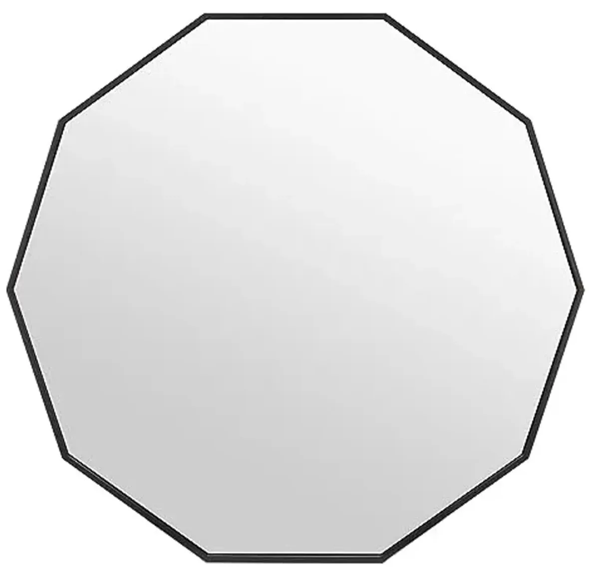 Safavieh Home Collection Kyna Black 36-inch Decagon Decorative Accent Wall Mirror for Bedroom Living Room Bathroom Entryway