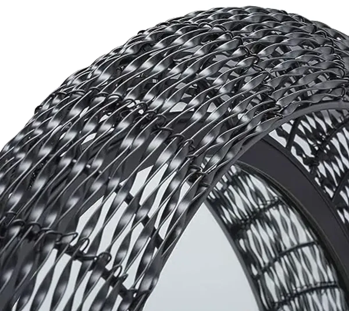 SAFAVIEH Home Collection Iona Matte Black 22-inch Round Decorative Accent Wall Mirror for Bedroom Living Room Bathroom Entryway