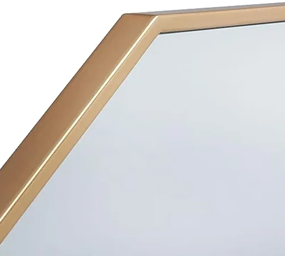 SAFAVIEH Home Collection Kyna Brass 36-inch Decagon Decorative Accent Wall Mirror for Bedroom Living Room Bathroom Entryway