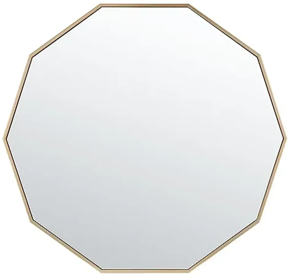 SAFAVIEH Home Collection Kyna Brass 36-inch Decagon Decorative Accent Wall Mirror for Bedroom Living Room Bathroom Entryway